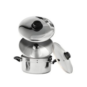 CONJUNTO BANHO MARIA ALUMINIUM C/ TAMPA DE VIDRO